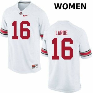 NCAA Ohio State Buckeyes Women's #16 Jagger LaRoe White Nike Football College Jersey ZQD2645UW